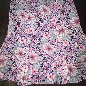 Sag Harbor A-Line Midi Skirt in Pink and Purple